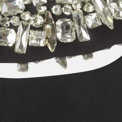 Pre Owned فستان مادوه كريب أسود بتفاصيل مقطعة ماكسي مقاس صغير