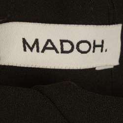 Pre Owned فستان مادوه كريب أسود بتفاصيل مقطعة ماكسي مقاس صغير