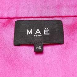 M.A.E Pink Satin and Chiffon Gathered Generation Dress with Cape S