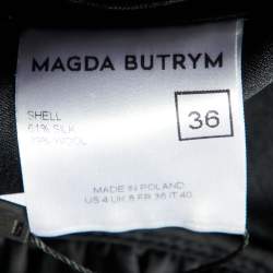 Magda Butrym Black Silk & Wool Draped Mini Dress S