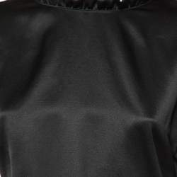 Magda Butrym Black Silk & Wool Draped Mini Dress S
