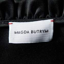 Magda Butrym Black Silk & Wool Draped Mini Dress S