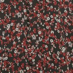 Magda Butrym Black Floral Print Silk Cold-Shoulder Single Sleeve Mini Dress S