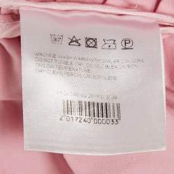 Pre Owned فستان ماجدا بوتريم قصير بوبلين وردي بتفاصيل كروتش وفتحة عنق متعرجة مقاس صغير - سمول