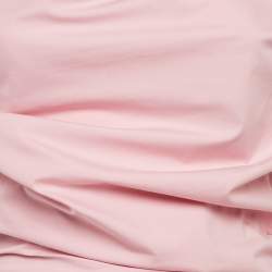 Pre Owned فستان ماجدا بوتريم قصير بوبلين وردي بتفاصيل كروتش وفتحة عنق متعرجة مقاس صغير - سمول