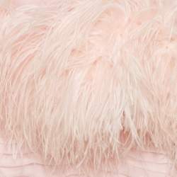 Pre Owned Magda Butrym Pink Silk and Ostrich Feather Strapless Mini Dress S