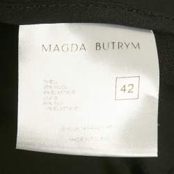 Pre Owned Magda Butrym Black Flower Applique Wool Cut -Out Mini Dress L