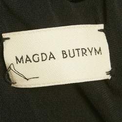 Pre Owned Magda Butrym Black Stretch Velvet Ruche Cut-Out Mini Dress S