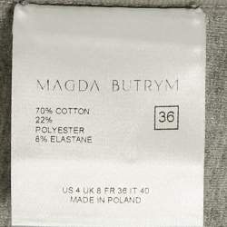 Pre Owned Magda Butrym Grey Cotton Blend Strapless Bustier Top S 