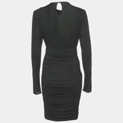 Pre Owned Magda Butrym Black Cut-Out Jersey Ruche Mini Dress S