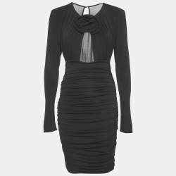Pre Owned Magda Butrym Black Cut-Out Jersey Ruche Mini Dress S