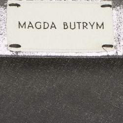 Pre Owned تنورة ماجدا بوتريم ميني غير متماثلة لوريكس ميتاليك جيرسي مقاس صغير (سمول)