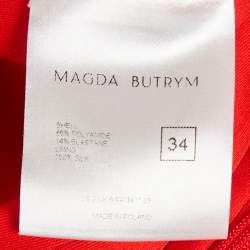 مملوكة مسبقًا Magda Butrym Red Jersey Knit Corset Mini Dress S 