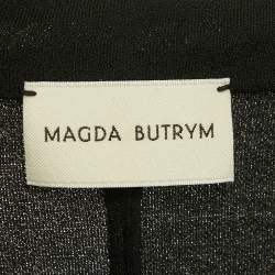 Pre Owned فستان ماجدا بوترم قصير مخمل مطاطي أسود بقصة خارجية مقاس صغير - سمول