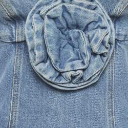 مملوكة مسبقًا Magda Butrym Blue Denim Corset Tank Top & Strapless Mini Dress Set S