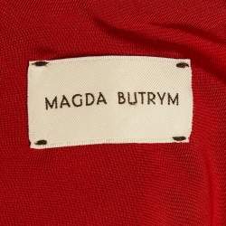 Pre Owned Magda Butrym Red Rosette Halterneck Maxi Dress S