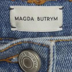 Pre Owned بنطلون جينز كابري دنيم أزرق من ماجدا بوتريم مقاس صغير - الخصر 25 بوصة