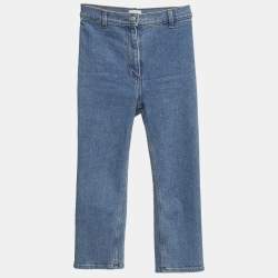 Pre Owned بنطلون جينز كابري دنيم أزرق من ماجدا بوتريم مقاس صغير - الخصر 25 بوصة