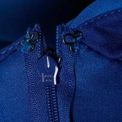 مملوكة مسبقًا Maison De La Sirena Royal Blue Jersey Draped One-Shoulder Midi Dress S