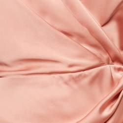 Pre Owned  Maison d'Angelann Pink Satin Ruffled Wrap Long Dress M