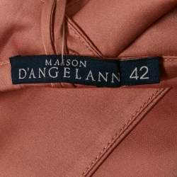 Pre Owned  Maison d'Angelann Pink Satin Ruffled Wrap Long Dress M