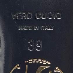 Pre Owned Maison Ernest Black Leather Lace Up Knee Length Boots Size 39