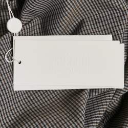 Pre Owned Maison Martin Margiela Grey Checkered Print Cotton & Wool Multi-Wear Mini Dress L