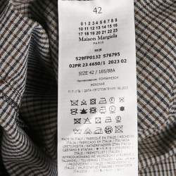 Pre Owned Maison Martin Margiela Grey Checkered Print Cotton & Wool Multi-Wear Mini Dress L