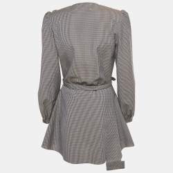 Pre Owned Maison Martin Margiela Grey Checkered Print Cotton & Wool Multi-Wear Mini Dress L
