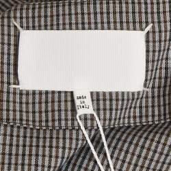 Pre Owned Maison Martin Margiela Grey Checkered Print Cotton & Wool Multi-Wear Mini Dress L