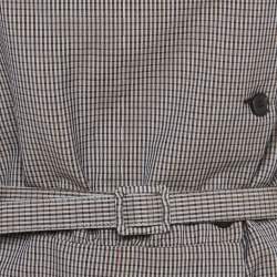 Pre Owned Maison Martin Margiela Grey Checkered Print Cotton & Wool Multi-Wear Mini Dress L