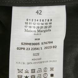 Pre Owned Maison Martin Margiela Brown Printed Linen & Mohair Exaggerated Bow Skirt L