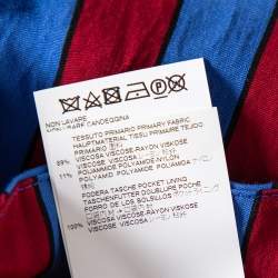 Maison Martin Margiela Red & Blue Striped Synthetic Belted Palazzo Pants M