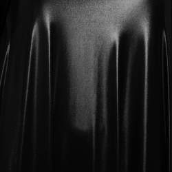 Maison Martin Margiela Black Metallic Knit Turtleneck Flared Maxi Dress S  