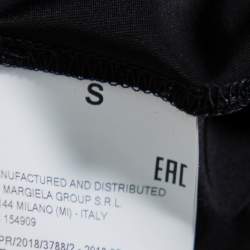 Maison Martin Margiela Black Metallic Knit Turtleneck Flared Maxi Dress S  