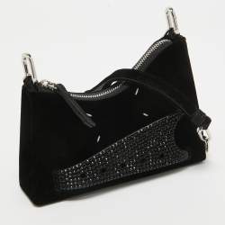 Maison Margiela Black Velvet Micro Embellished Snatched Hobo