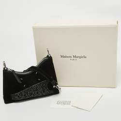 Maison Margiela Black Velvet Micro Embellished Snatched Hobo