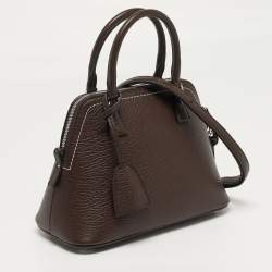 مملوكة مسبقًا حقيبة ميزون مارتين مارغالا دارك براون قماش وجلد