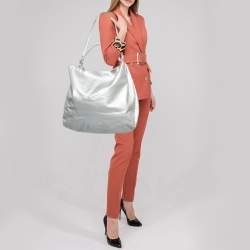 Pre Owned Maison Martin Margiela Silver Leather Shoulder Bag