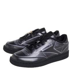Pre Owned Maison Margiela x Reebok Dark Grey Leather Project 0 Low Top Sneaker Size 36