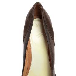 Pre Owned Maison Martin Margiela Brown Suede And Leather Pumps Size 39.5
