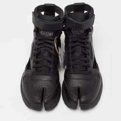 Maison Martin Margiela X Reebok Black Leather Tabi High Top Sneakers Size 39