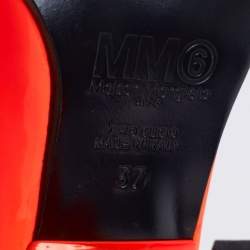 MM6 Maison Margiela Neon Orange Leather D'orsay Pumps Size 37