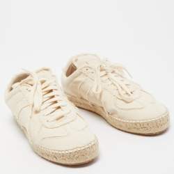 Pre Owned Maison Martin Margiela Cream Canvas Replica Espadrille Sneakers Size 39