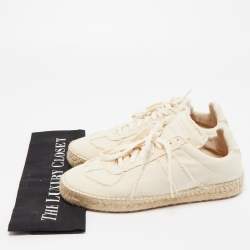 Pre Owned Maison Martin Margiela Cream Canvas Replica Espadrille Sneakers Size 39