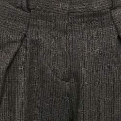 Maison Martin Margiela Grey Pinstripe Wool Asymmetric Waist Trousers M