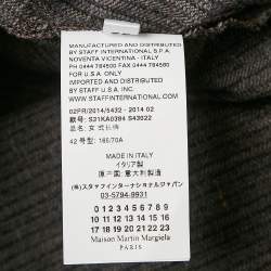 Maison Martin Margiela Grey Pinstripe Wool Asymmetric Waist Trousers M