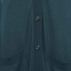 Maison Martin Margiela Dark Green Button Front Tie-Up Detail Cardigan S
