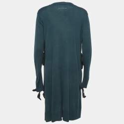 Maison Martin Margiela Dark Green Button Front Tie-Up Detail Cardigan S
