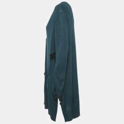 Maison Martin Margiela Dark Green Button Front Tie-Up Detail Cardigan S